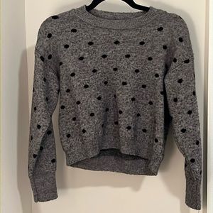 Black and grey polka dot sweater